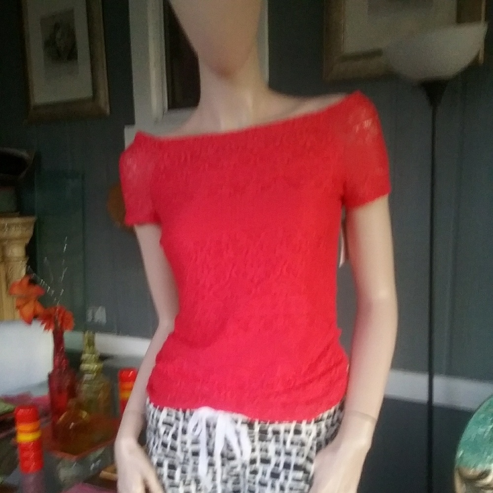 Red lace top